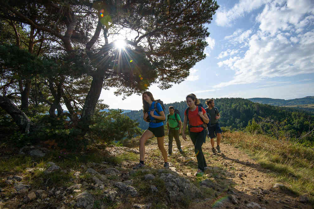 Randonneurs sur un GR