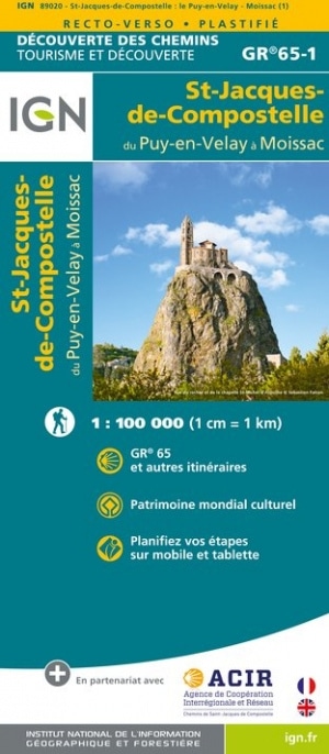 Carte IGN Saint-Jacques-de-Compostelle Le Puy Moissac